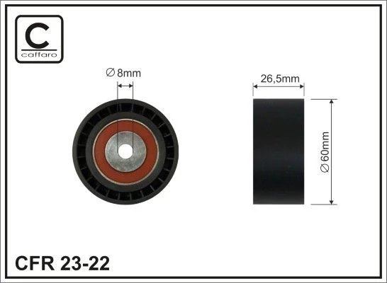 Deflection/Guide Pulley, V-ribbed belt CAFFARO 23-22