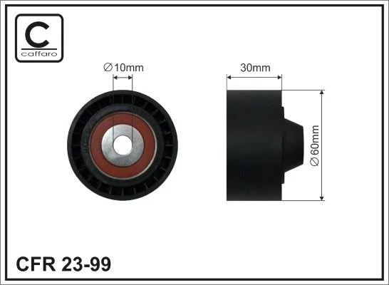 Deflection/Guide Pulley, V-ribbed belt CAFFARO 23-99