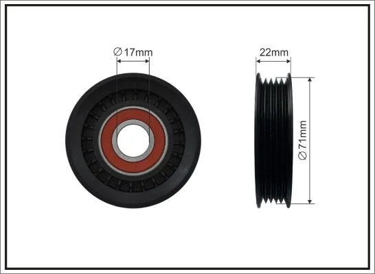 Tensioner Pulley, V-ribbed belt CAFFARO 256-00