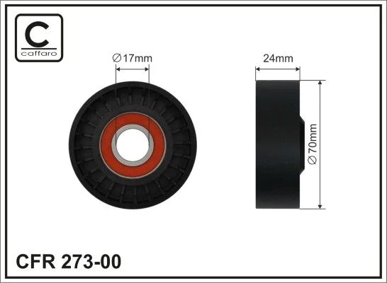Tensioner Pulley, V-ribbed belt CAFFARO 273-00