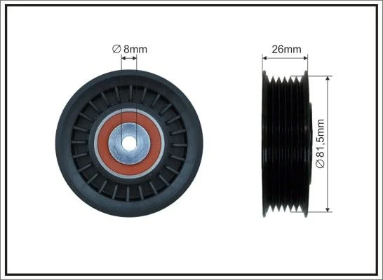 Tensioner Pulley, V-ribbed belt CAFFARO 276-22