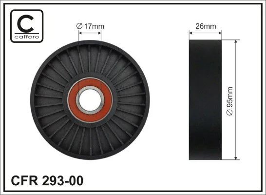 Tensioner Pulley, V-ribbed belt CAFFARO 293-00
