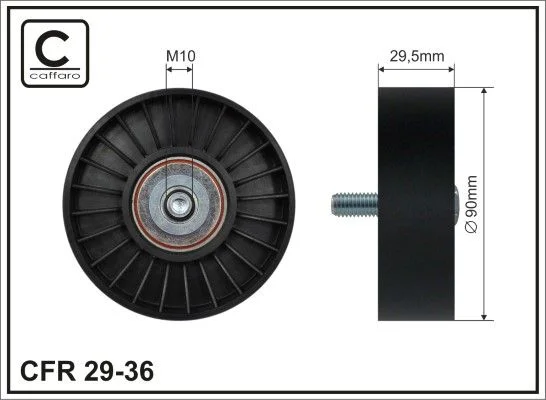 Deflection/Guide Pulley, V-ribbed belt CAFFARO 29-36