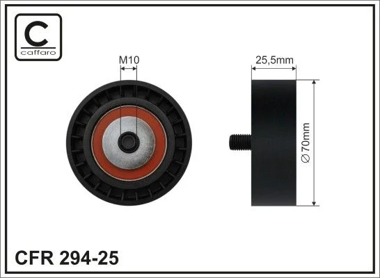 Tensioner Pulley, V-ribbed belt CAFFARO 294-25