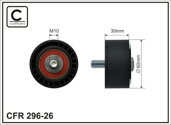 Tensioner Pulley, V-ribbed belt CAFFARO 296-26