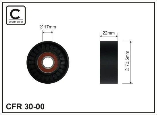 Tensioner Pulley, V-ribbed belt CAFFARO 30-00