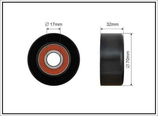Tensioner Pulley, V-ribbed belt CAFFARO 318-00