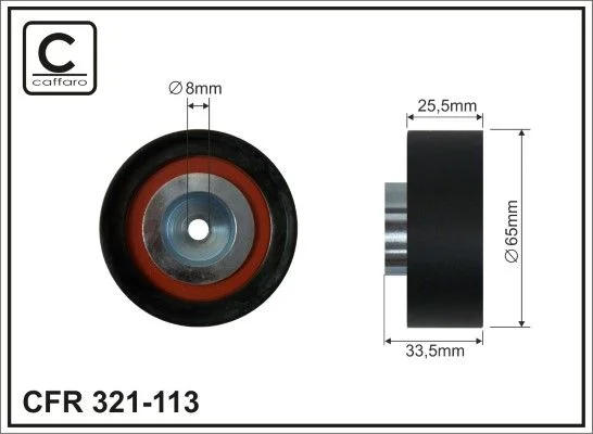Deflection/Guide Pulley, V-ribbed belt CAFFARO 321-113