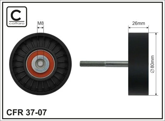 Deflection/Guide Pulley, V-ribbed belt CAFFARO 37-07