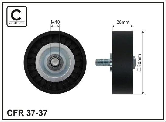 Deflection/Guide Pulley, V-ribbed belt CAFFARO 37-37