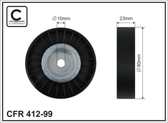 Tensioner Pulley, V-ribbed belt CAFFARO 412-99
