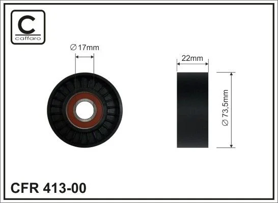 Tensioner Pulley, V-ribbed belt CAFFARO 413-00