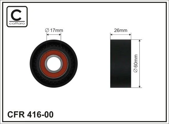 Tensioner Pulley, V-ribbed belt CAFFARO 416-00