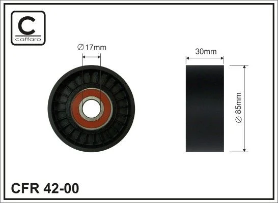 Tensioner Pulley, V-ribbed belt CAFFARO 42-00