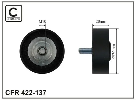 Deflection/Guide Pulley, V-ribbed belt CAFFARO 422-137