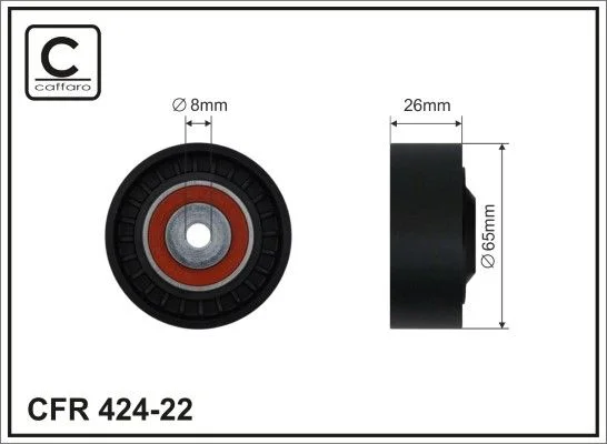 Deflection/Guide Pulley, V-ribbed belt CAFFARO 424-22