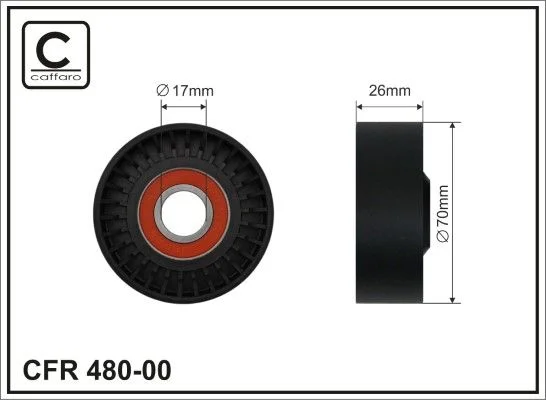 Tensioner Pulley, V-ribbed belt CAFFARO 480-00