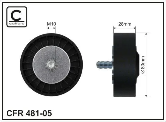 Deflection/Guide Pulley, V-ribbed belt CAFFARO 481-05