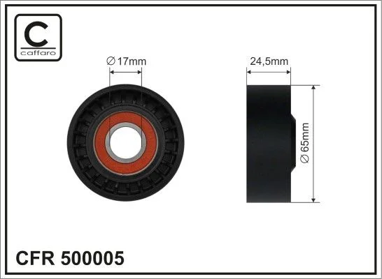 Tensioner Pulley, V-ribbed belt CAFFARO 500005