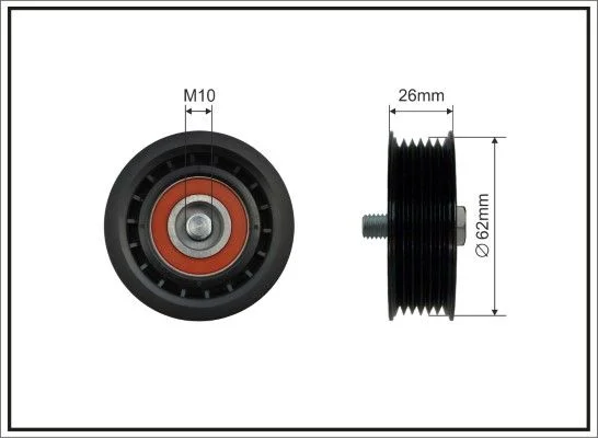 Tensioner Pulley, V-ribbed belt CAFFARO 500010