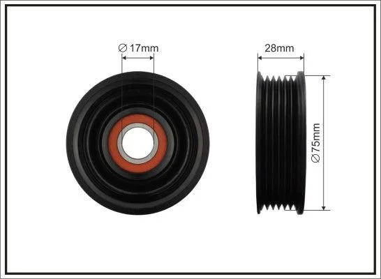 Tensioner Pulley, V-ribbed belt CAFFARO 500014