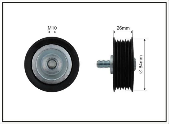 Tensioner Pulley, V-ribbed belt CAFFARO 500058