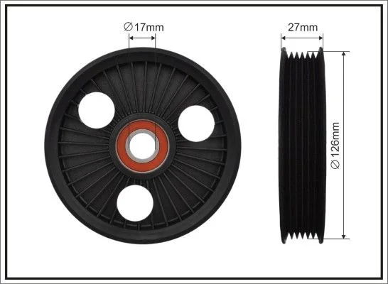 Tensioner Pulley, V-ribbed belt CAFFARO 500066
