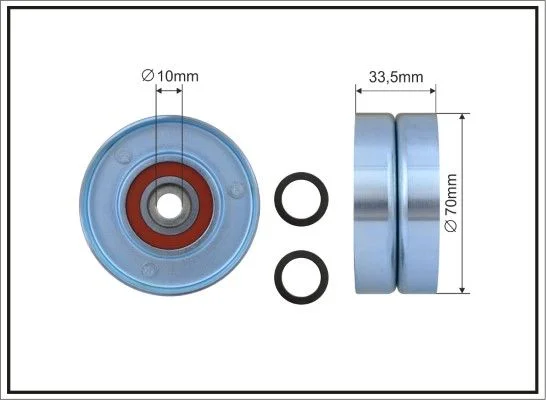 Tensioner Pulley, V-ribbed belt CAFFARO 500072