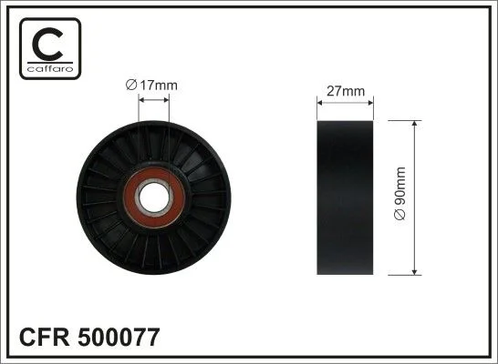 Tensioner Pulley, V-ribbed belt CAFFARO 500077