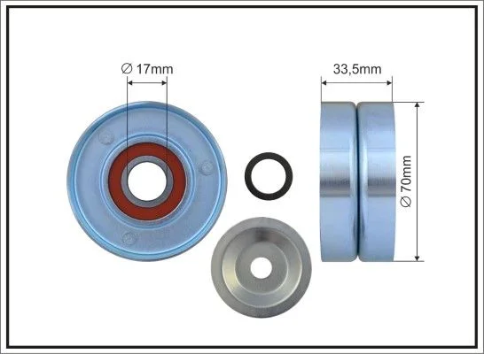 Tensioner Pulley, V-ribbed belt CAFFARO 500079