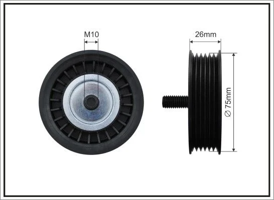 Deflection/Guide Pulley, V-ribbed belt CAFFARO 500080