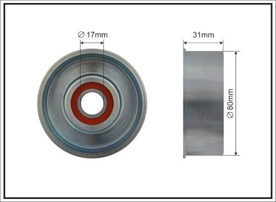 Tensioner Pulley, V-ribbed belt CAFFARO 500085