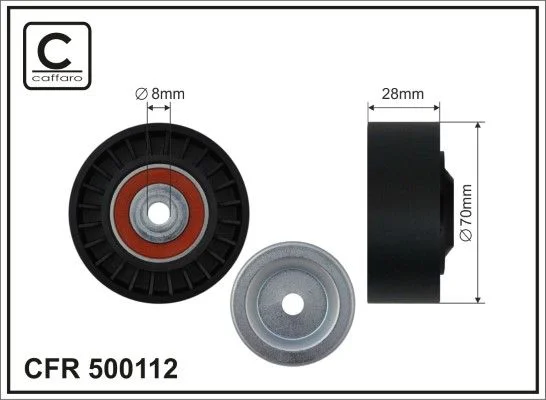 Deflection/Guide Pulley, V-ribbed belt CAFFARO 500112
