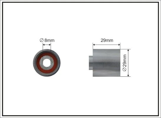 Deflection Pulley/Guide Pulley, timing belt CAFFARO 500117