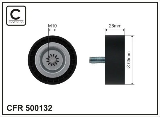 Deflection/Guide Pulley, V-ribbed belt CAFFARO 500132