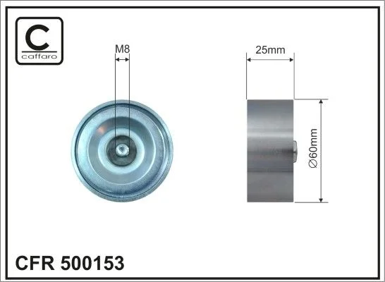 Deflection/Guide Pulley, V-ribbed belt CAFFARO 500153