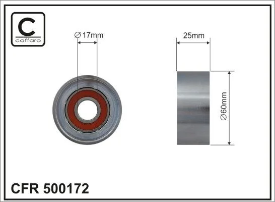 Tensioner Pulley, V-ribbed belt CAFFARO 500172