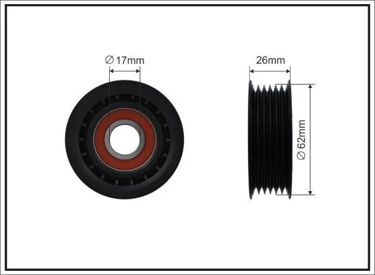 Tensioner Pulley, V-ribbed belt CAFFARO 500173