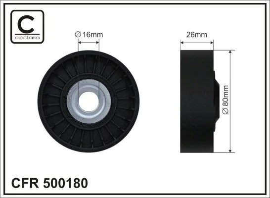 Deflection/Guide Pulley, V-ribbed belt CAFFARO 500180