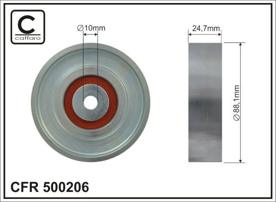 Deflection/Guide Pulley, V-ribbed belt CAFFARO 500206