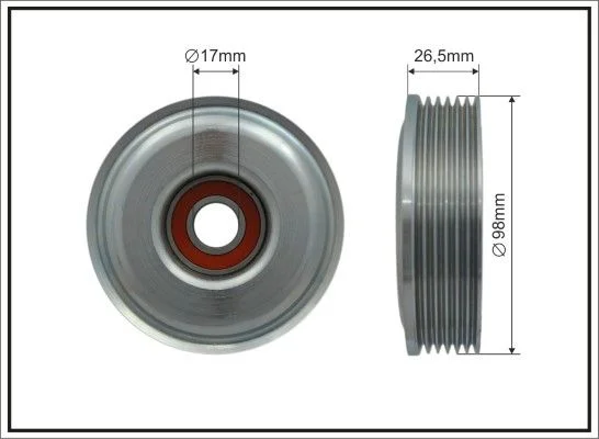 Tensioner Pulley, V-ribbed belt CAFFARO 500211