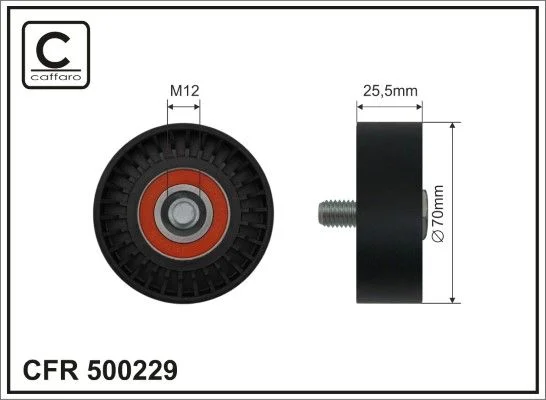 Tensioner Pulley, V-ribbed belt CAFFARO 500229