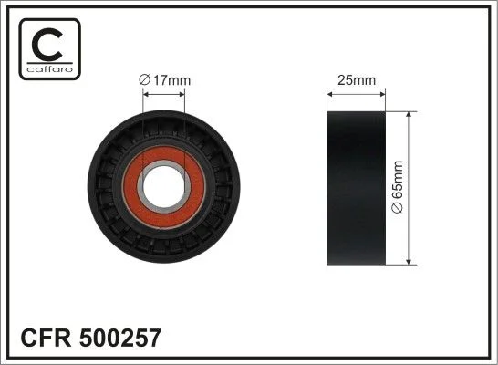 Tensioner Pulley, V-ribbed belt CAFFARO 500257