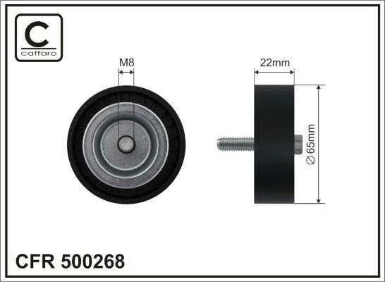 Deflection/Guide Pulley, V-ribbed belt CAFFARO 500268