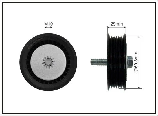 Deflection/Guide Pulley, V-ribbed belt CAFFARO 500285