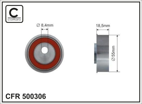 Deflection Pulley/Guide Pulley, timing belt CAFFARO 500306