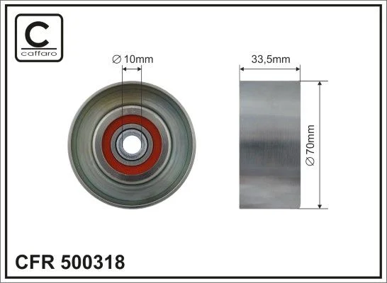 Tensioner Pulley, V-ribbed belt CAFFARO 500318