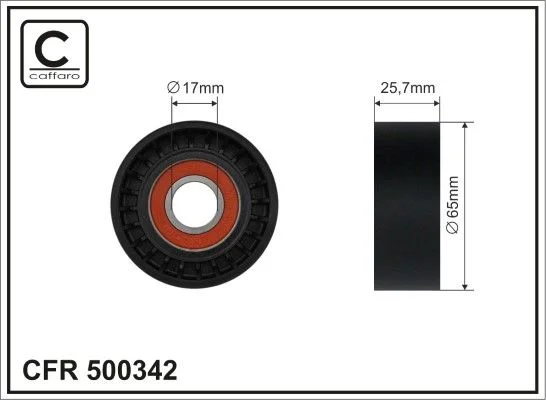 Tensioner Pulley, V-ribbed belt CAFFARO 500342