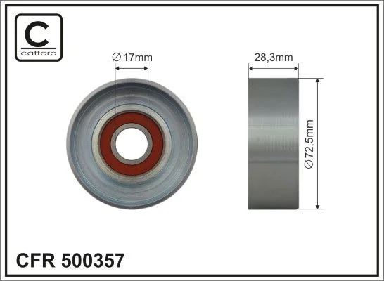 Deflection/Guide Pulley, V-ribbed belt CAFFARO 500357