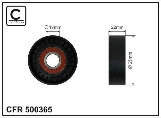 Tensioner Pulley, V-ribbed belt CAFFARO 500365